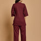 Maroon Solid Cotton Co-ord Set