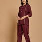 Maroon Solid Cotton Co-ord Set