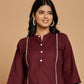 Maroon Solid Cotton Co-ord Set