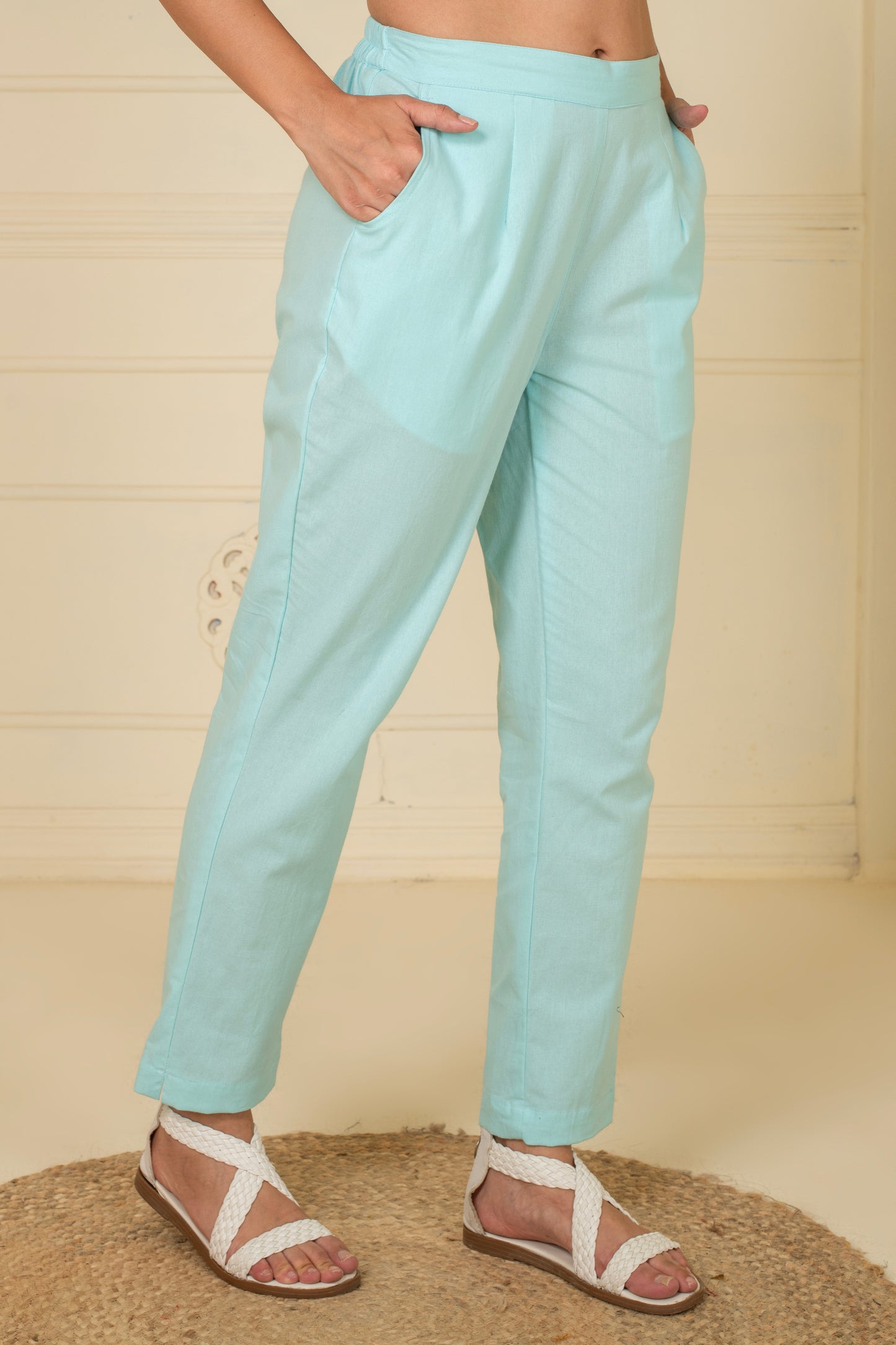 Icy Blue Everyday Cotton Pant