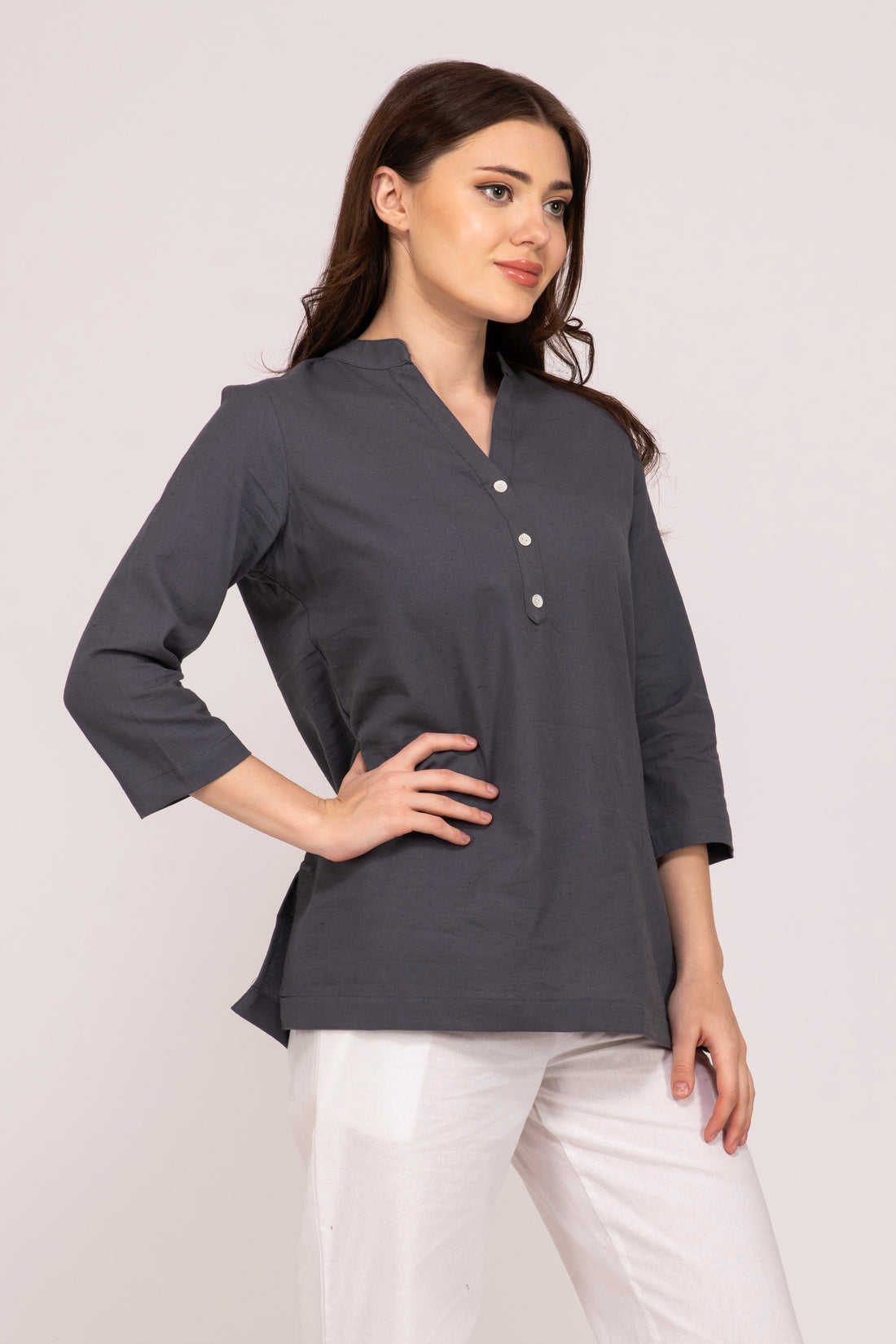 Slate Grey cotton Kurti For Women