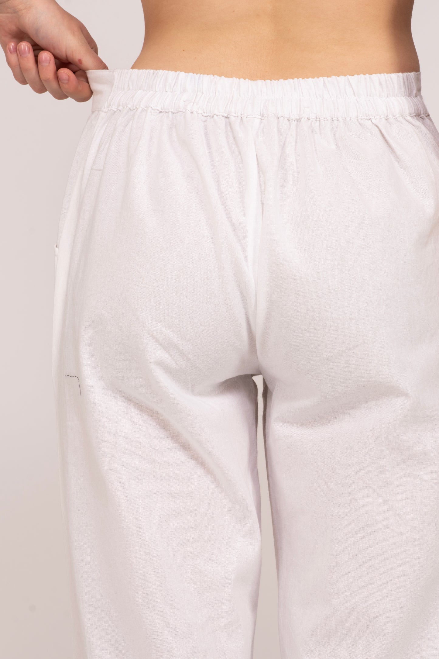 White Wide Leg Cotton Pant