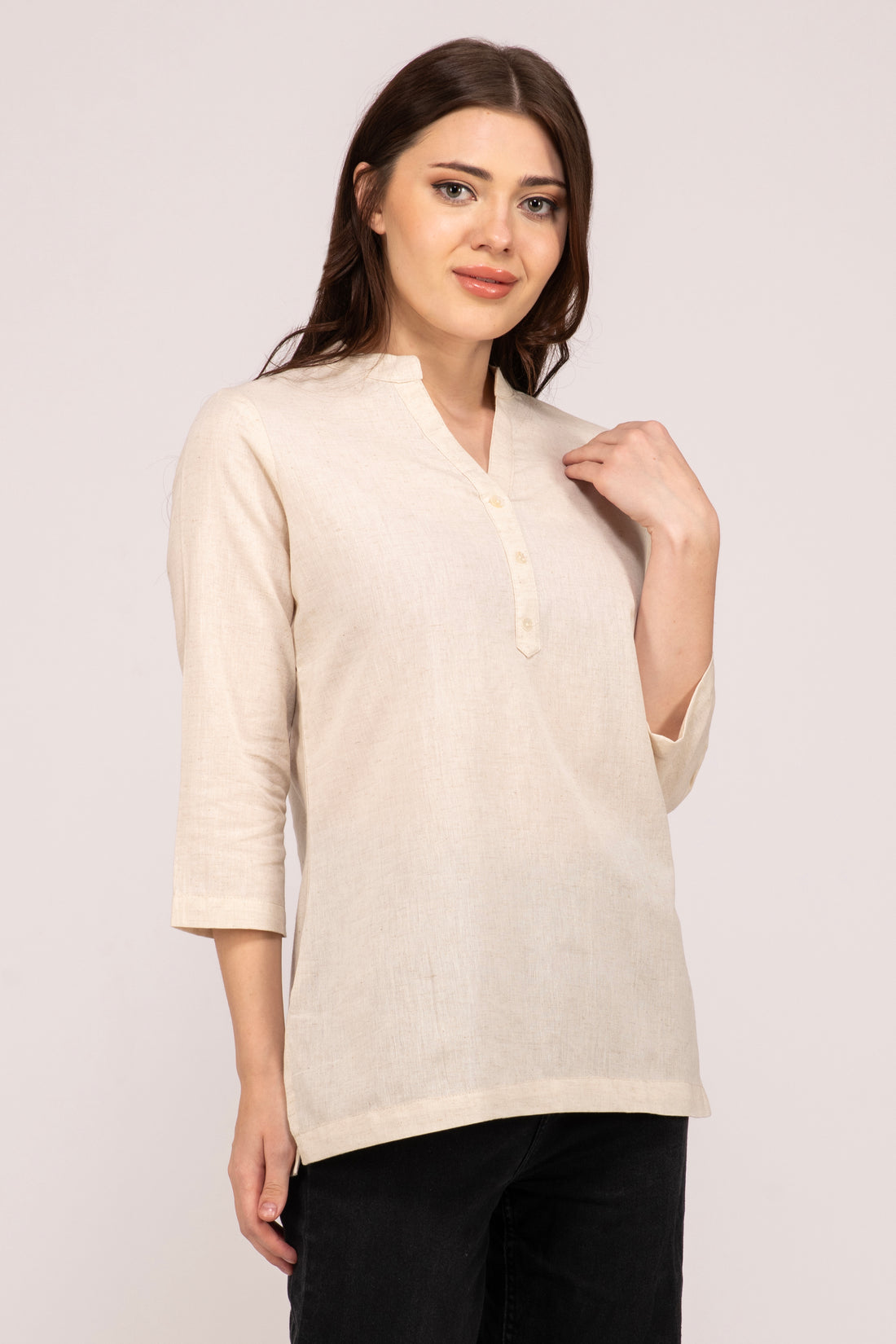 Ecru Short Kurti for women