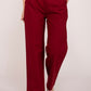 Maroon Wide Leg Cotton Pant