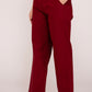 Maroon Wide Leg Cotton Pant