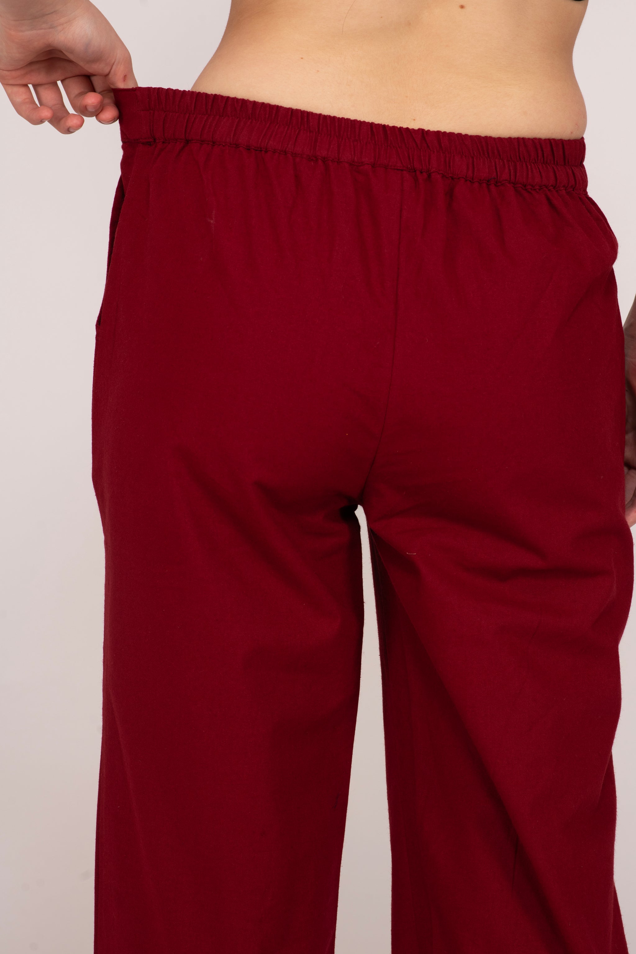 comfort fit south cotton pants - deep maroon marsala main image 0