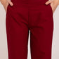 Maroon Wide Leg Cotton Pant