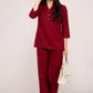 maroon wide leg cotton pant for women