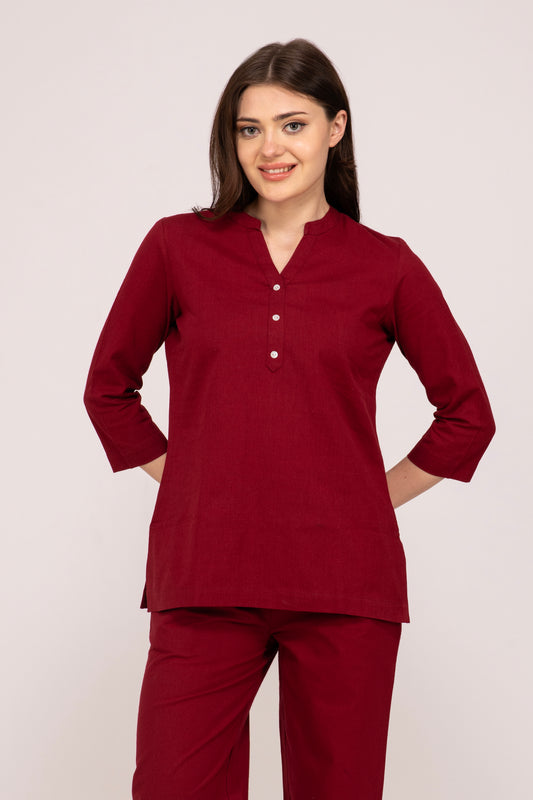 Maroon Short Kurti For Women