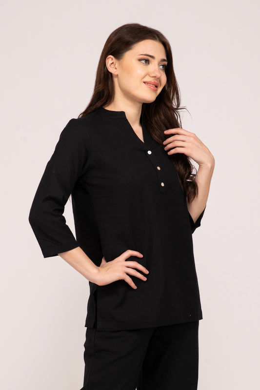 Comfort Black Short Kurti For Women