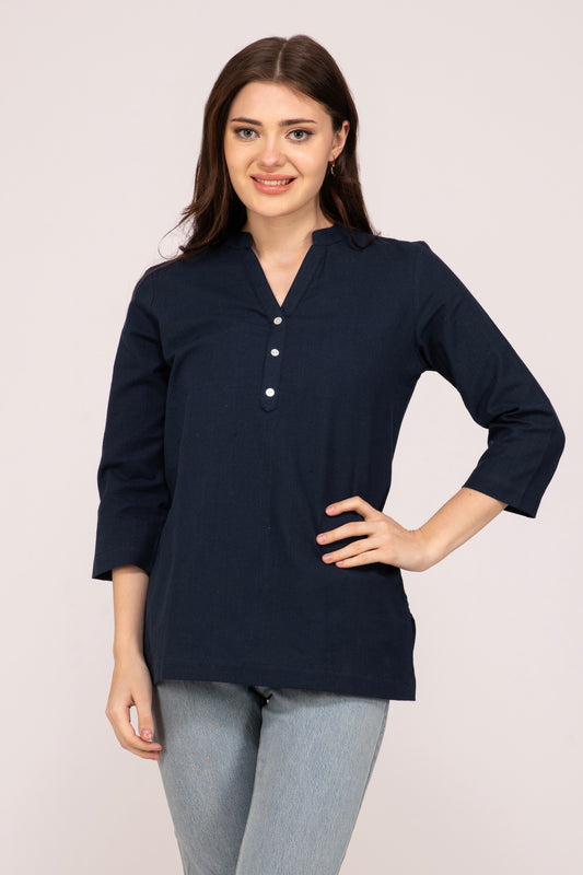 Navy Blue Short Kurti