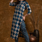 Indigo Pattern Cotton Suit Set