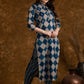 Indigo Pattern Cotton Suit Set