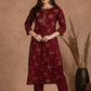 Maroon Floral Cotton Suit Set