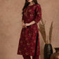 Maroon Floral Cotton Suit Set