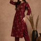 Maroon Floral Cotton Suit Set