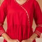 Anarkali Red Elegance Cotton Suit Set