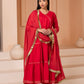 Anarkali Red Elegance Cotton Suit Set