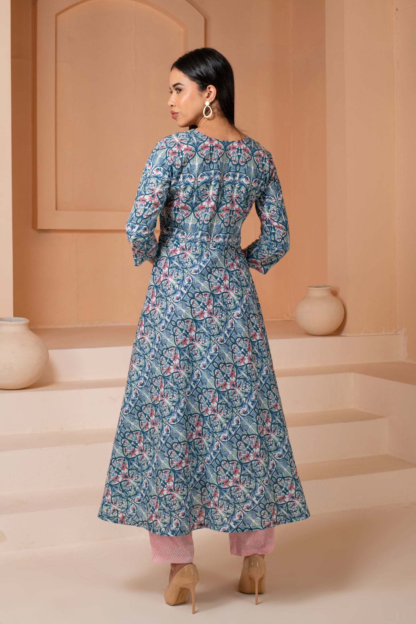 Designer Anarkali Cotton Suit Set