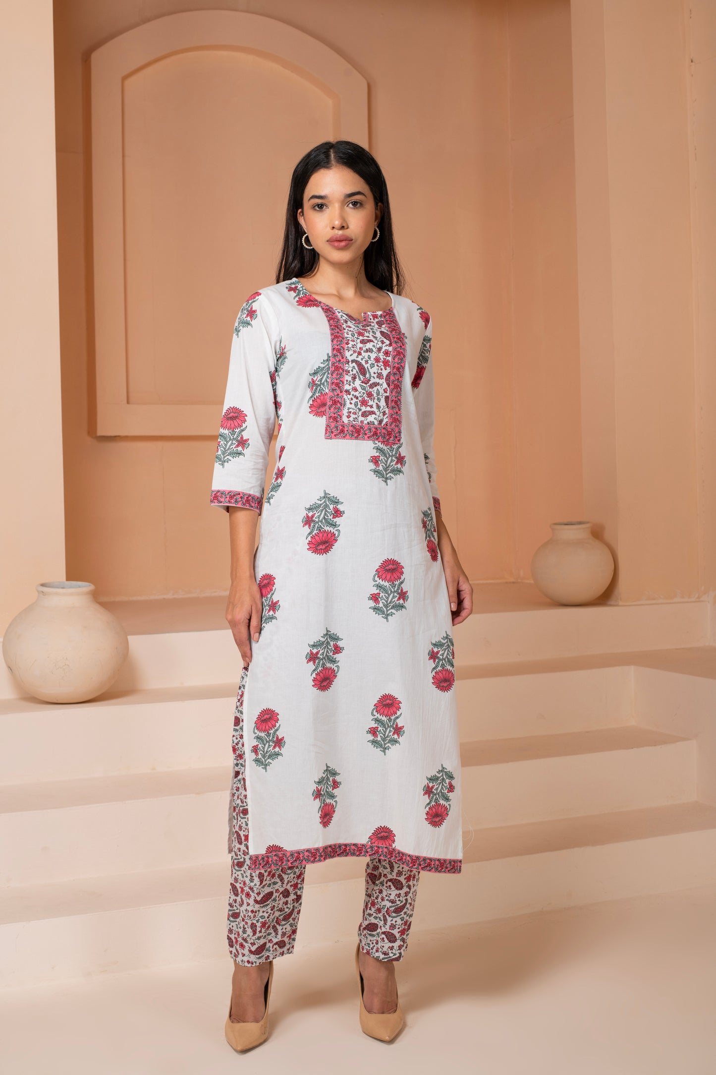 Albelie Handblock Printed Cotton Suit Set