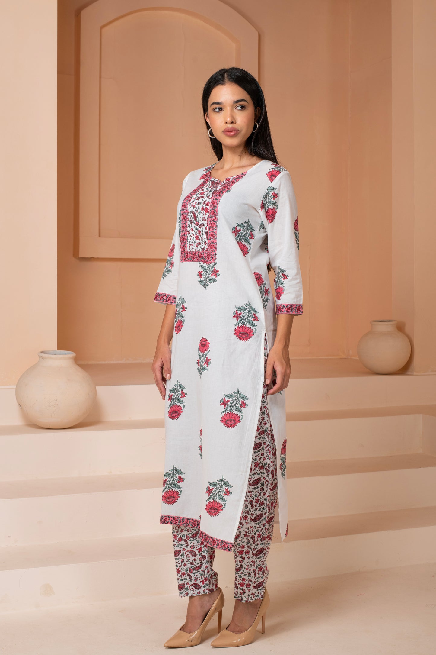 Albelie Handblock Printed Cotton Suit Set