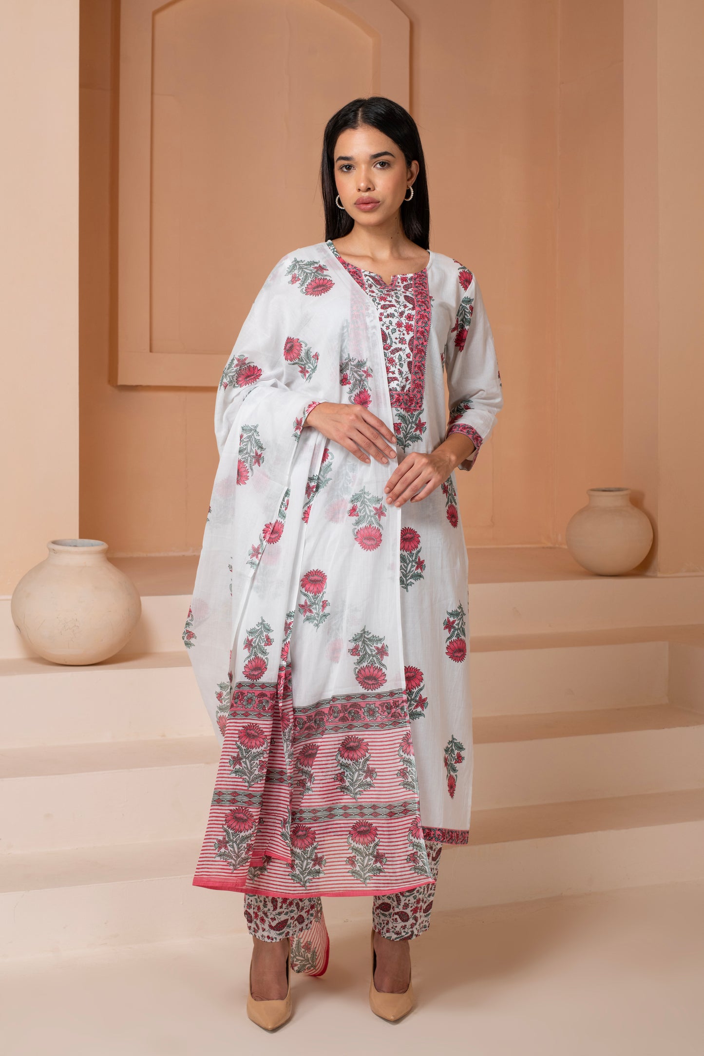 Albelie Handblock Printed Cotton Suit Set