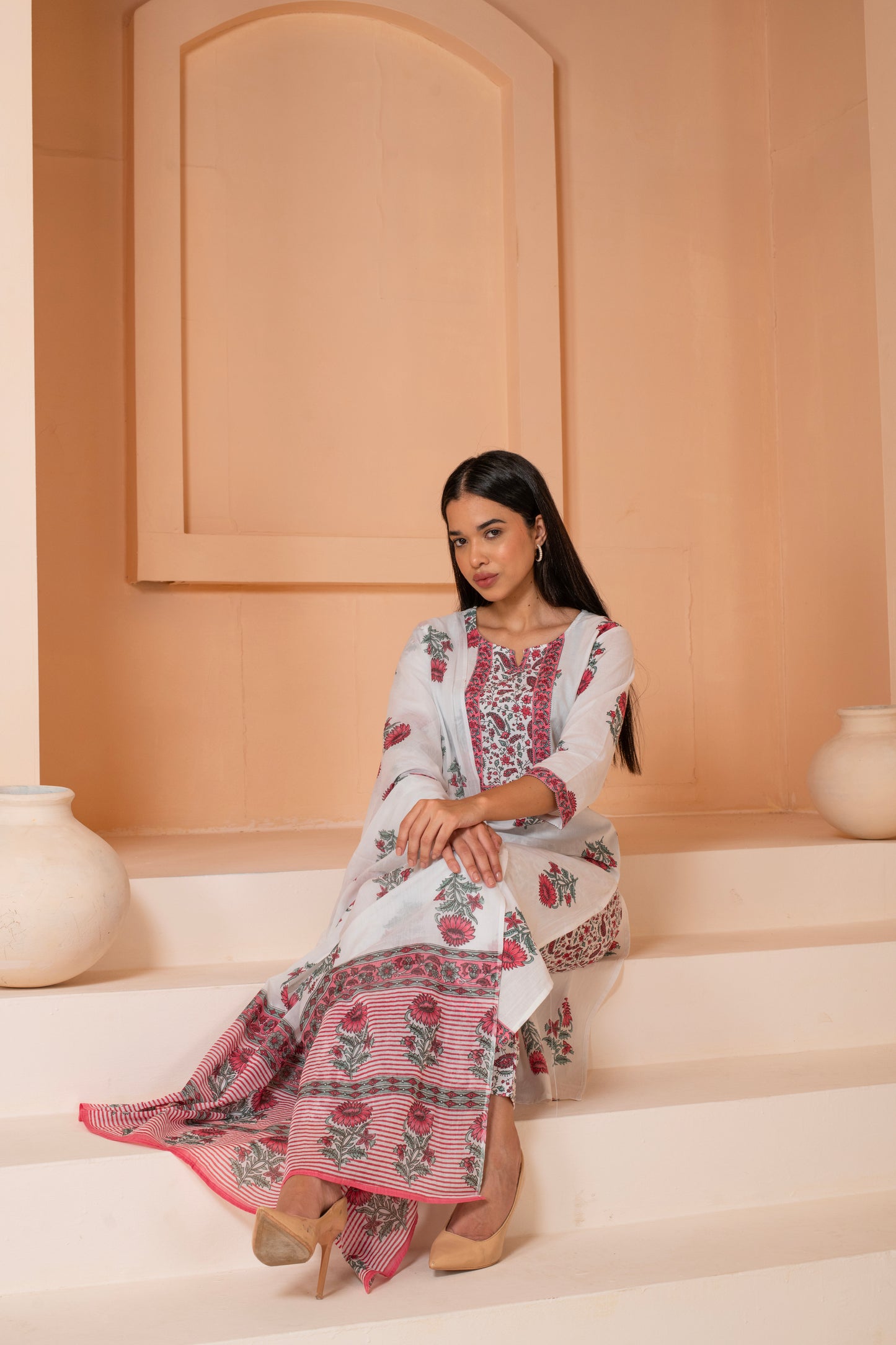 Albelie Handblock Printed Cotton Suit Set