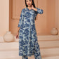 Floral Indigo Cotton Suit Set