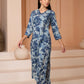 Floral Indigo Cotton Suit Set