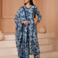 Floral Indigo Cotton Suit Set