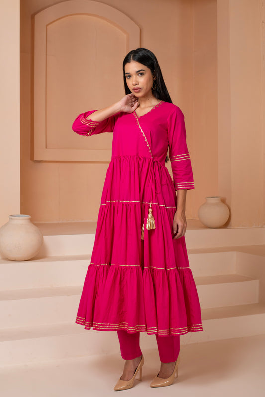 Rani Anarkali Elegance Cotton Suit Set