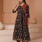 Angrakha Black and Red Anarkali Suit set with Dupatta