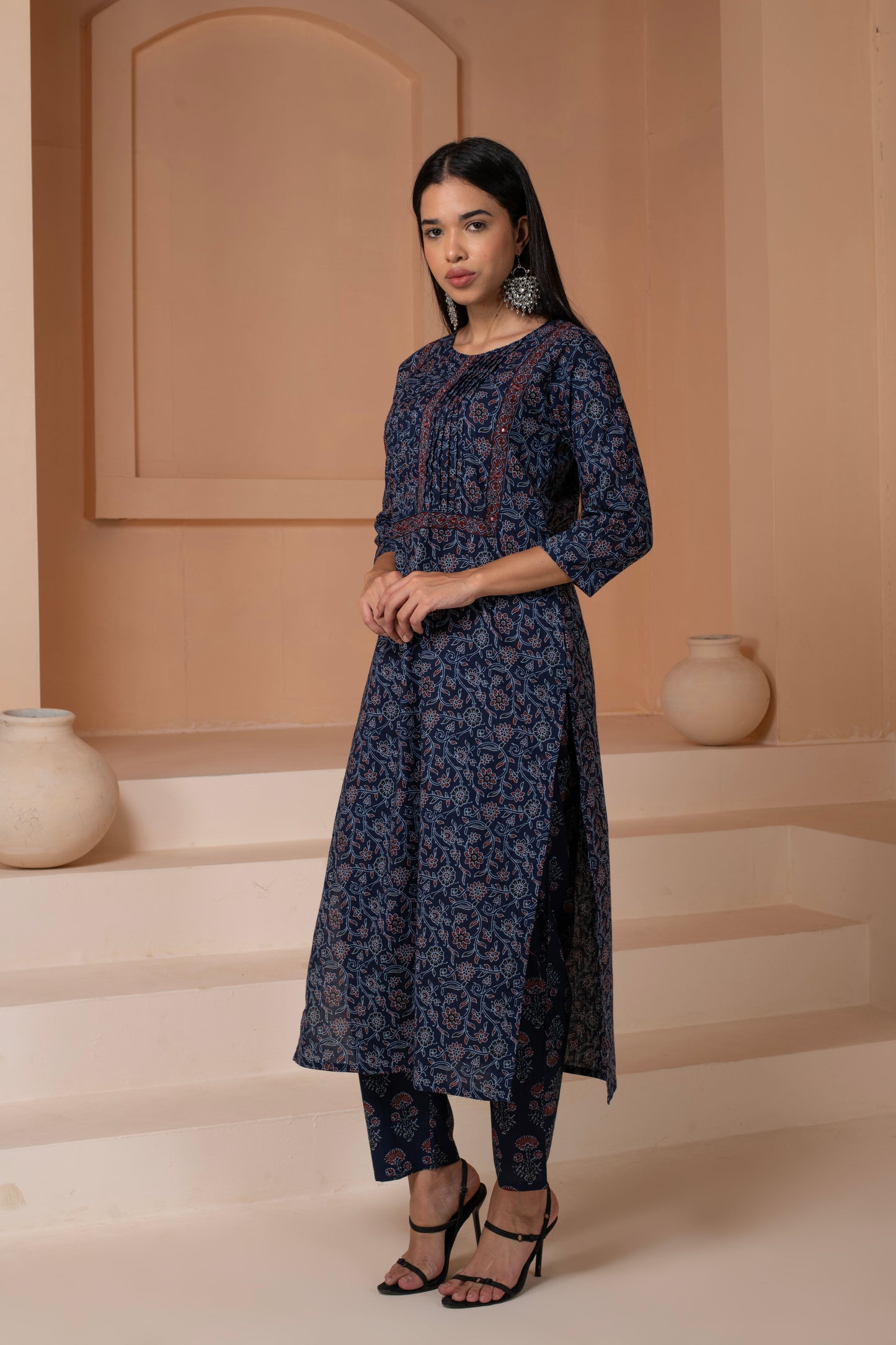 Blue Sitara Cotton Suit Set