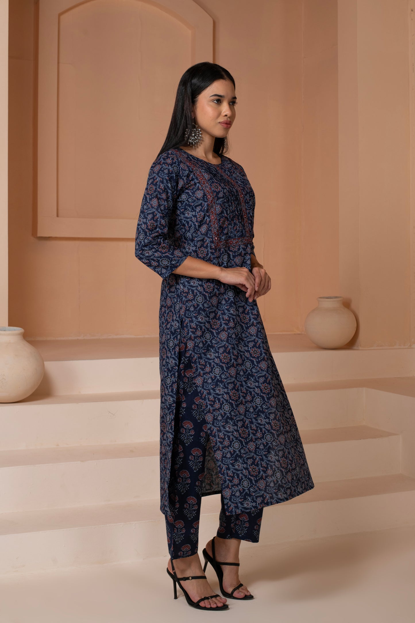 Blue Sitara Cotton Suit Set