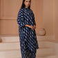 Blue Ikkat Cotton Kurta Pant Set