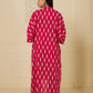 Pink Ikkat Cotton Kurta Pant Set