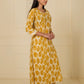 Yellow Printed Cotton Suit Set