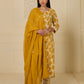 Yellow Printed Cotton Suit Set