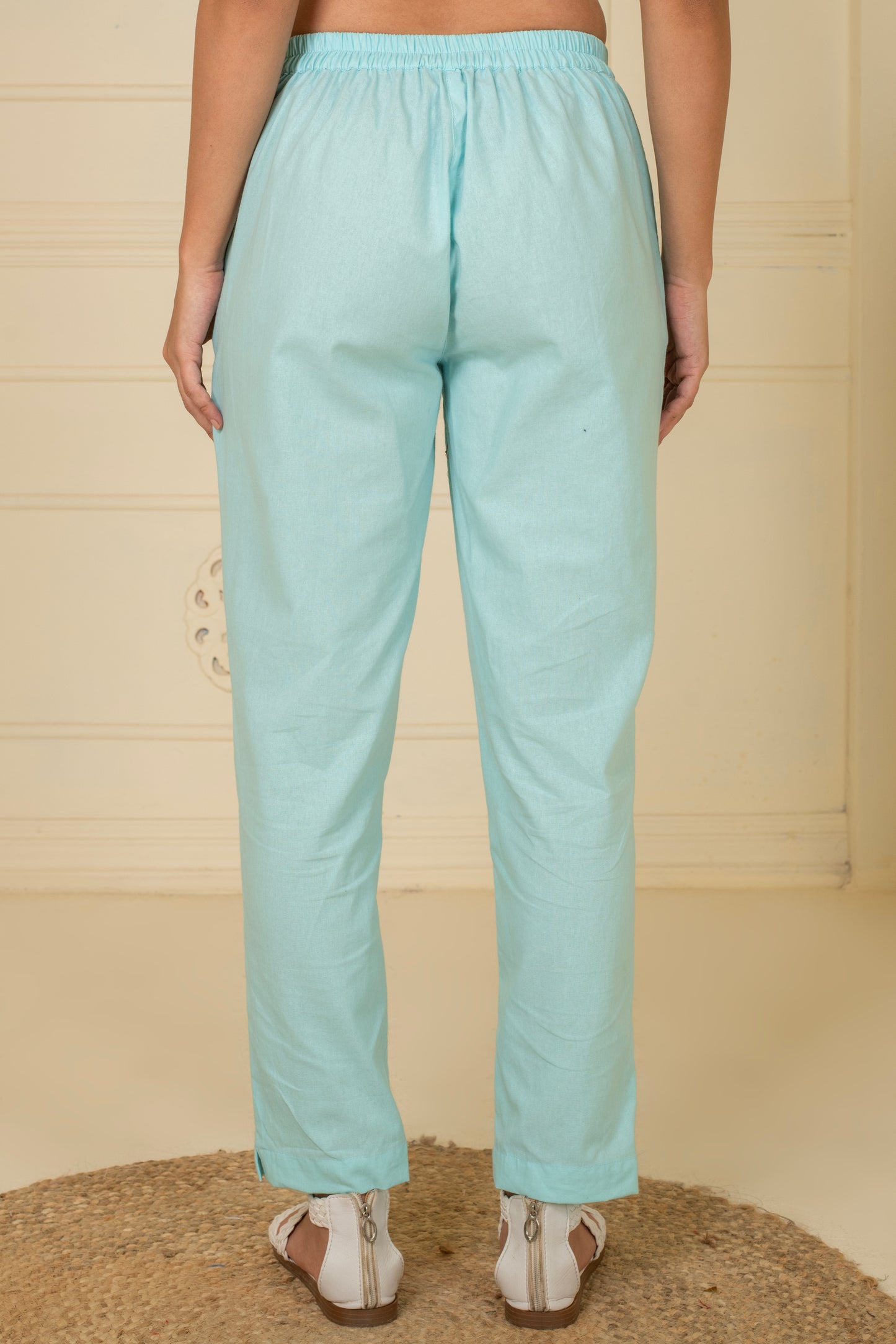 Icy Blue Everyday Cotton Pant