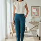 Peacock Blue Wide Leg Cotton Pant