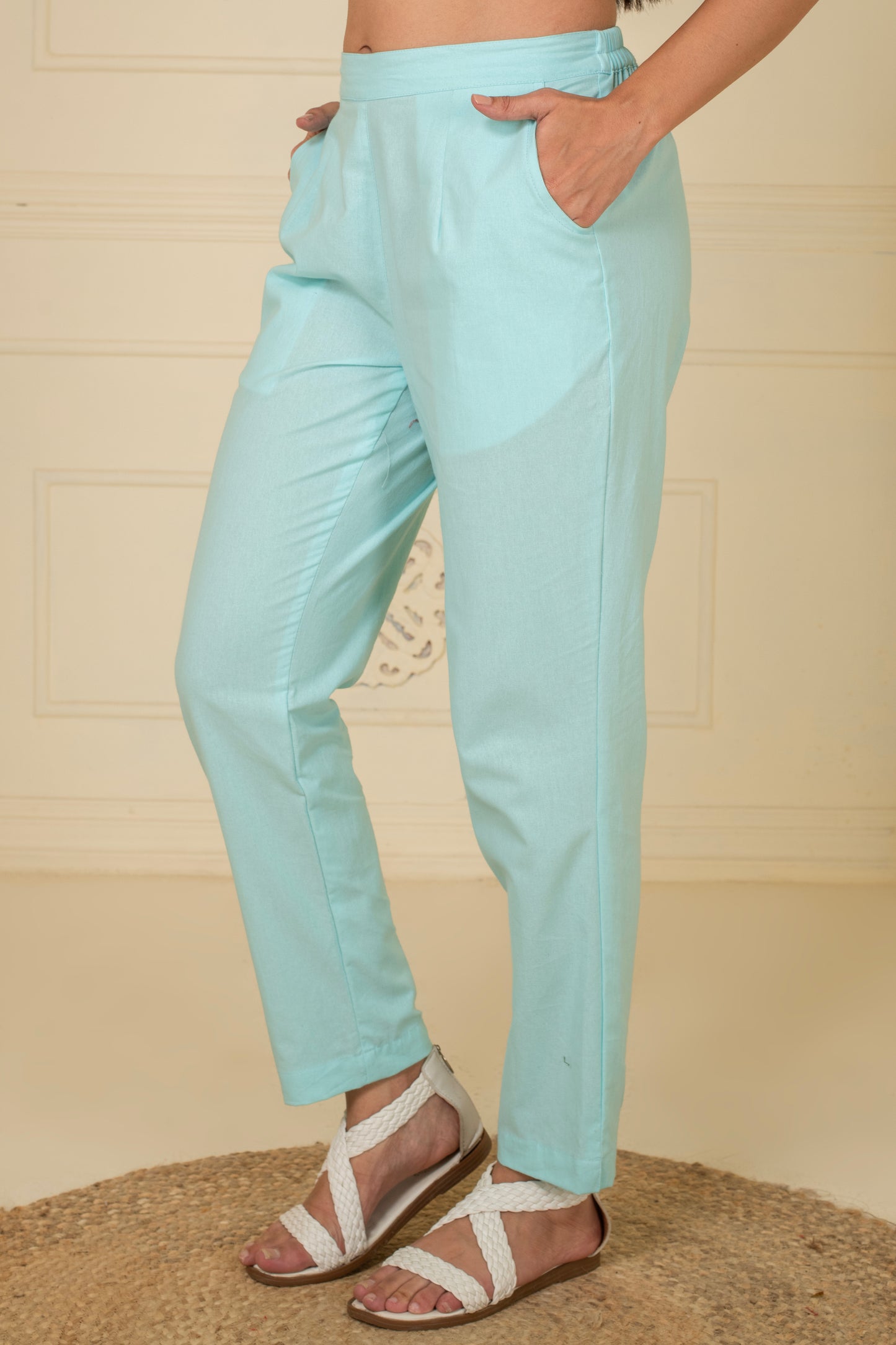 Icy Blue Everyday Cotton Pant