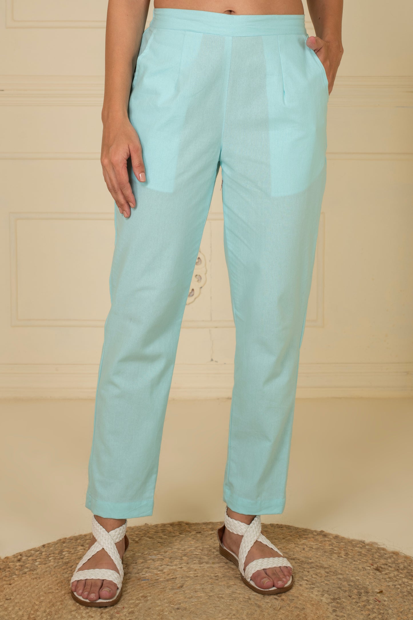 Icy Blue Everyday Cotton Pant