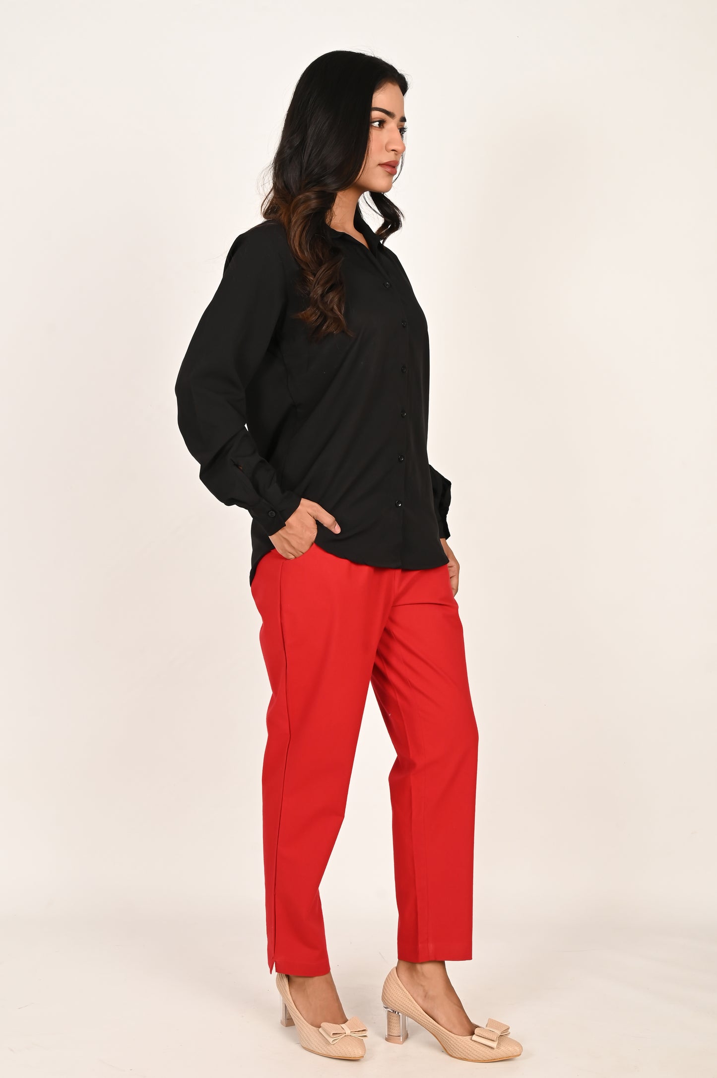 Classy Red Everyday Cotton Pant