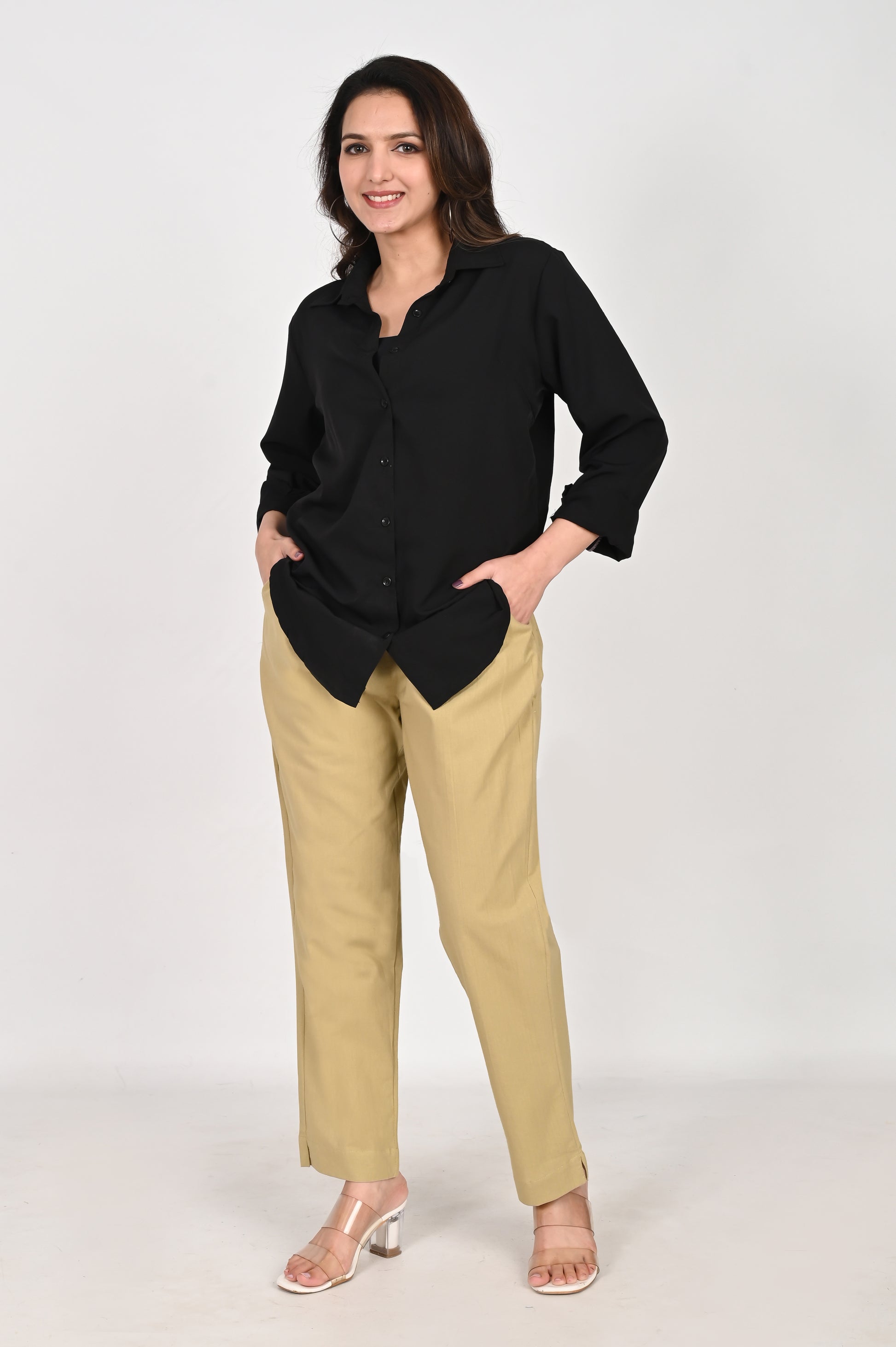 Earthy Brown Cotton Pant For Women