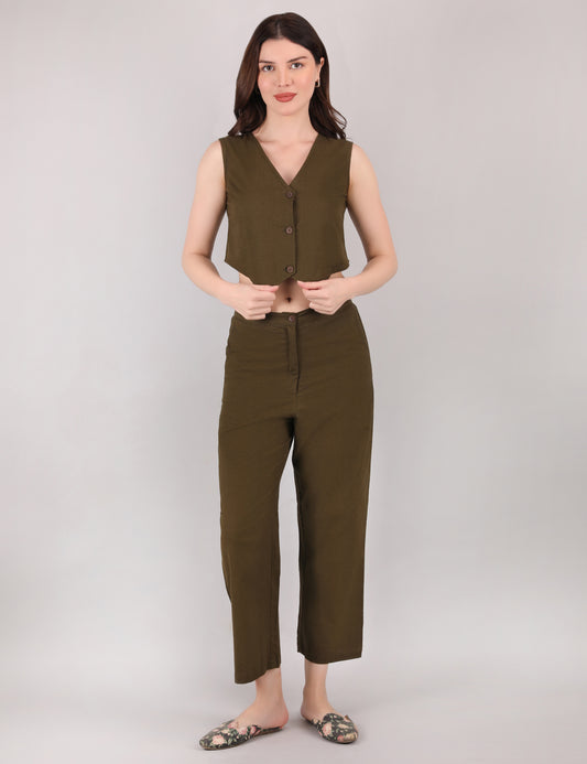 Olive Green Formal Co-ord Set