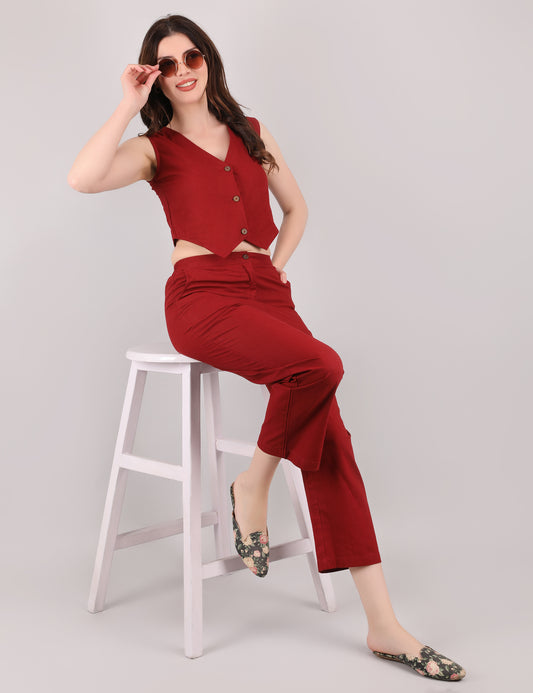 Maroon Formal Co-ord Set