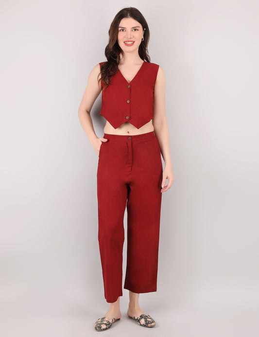 Maroon Formal Co-ord Set