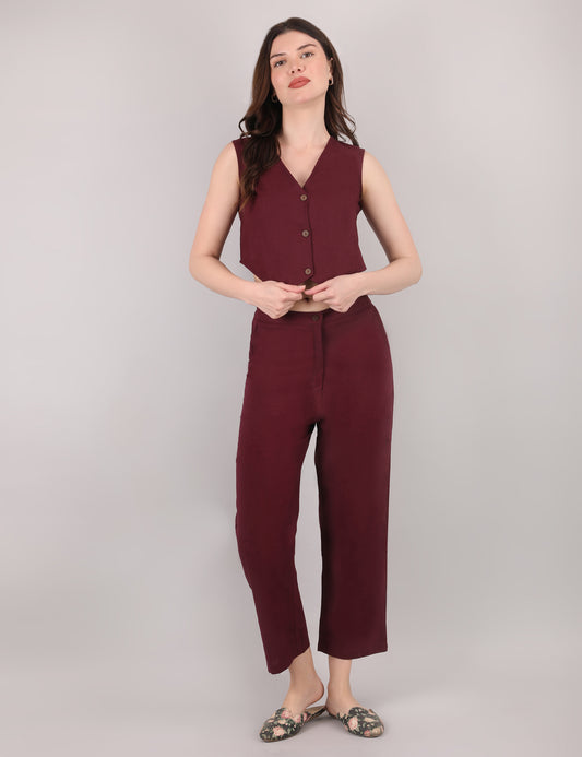 Wine Formal Co-ord Set