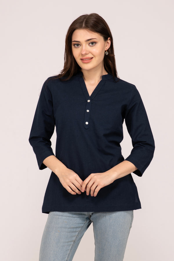 Navy Blue Short Kurti