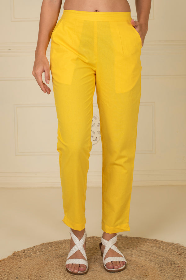 Warm Yellow Everyday Cotton Pant
